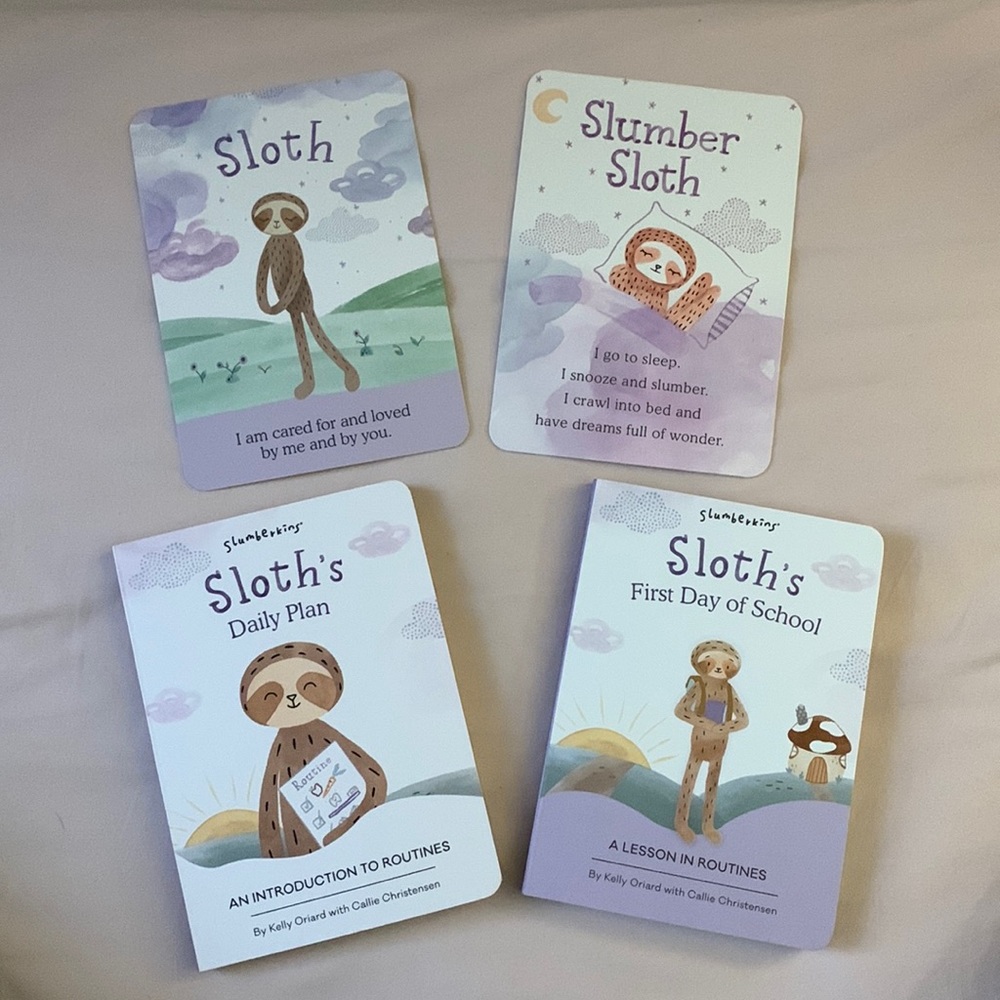 Slumberkins Sloth Books and Affirmation Cards